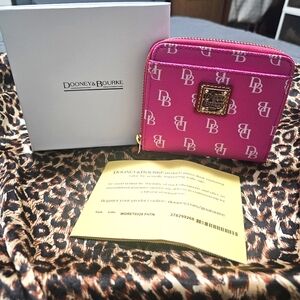 Dooney & Bourke Fuchsia Small Zip Gretta Wallet